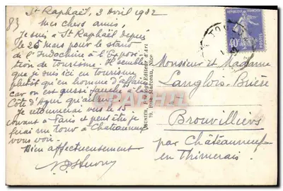 St Raphaël — A Praia e os Banhos — MUNIER, Editor de Arte — Verso