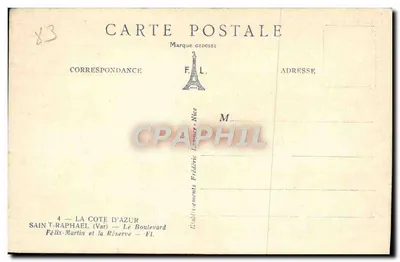 Saint-Raphaël (Var) — Côte d'Azur — Zakłady Félix-Martin i Rezerwa — Rewers
