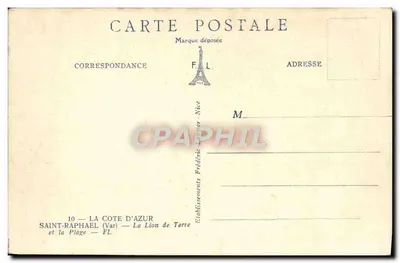 Saint-Raphaël — Le Lion de Terre — Wydawnictwo La Côte d'Azur — Rewers