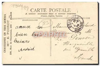 Bilhete postal antigo Saint Raphael Frejus Dans Le Lointain — Verso