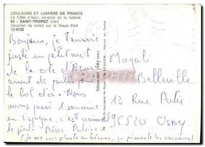 Zachód słońca nad Starym Portem — Saint-Tropez (Var) — Wydawnictwo Art Arcueil — Rewers