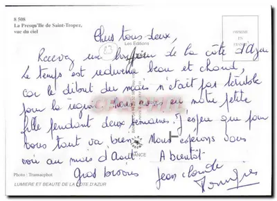 Presqu'île Saint-Tropez — widok z góry — Les Editions 8 508 — Rewers