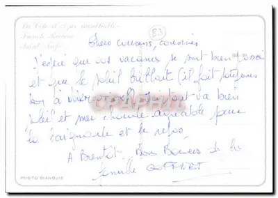 Saint-Tropez — Beleza e Luz — Photo Bianquis — Verso