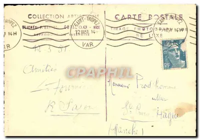 Cypre i oliwki — widok z Saint-Tropez — Kolekcja Artystyczna Blichés — Rewers