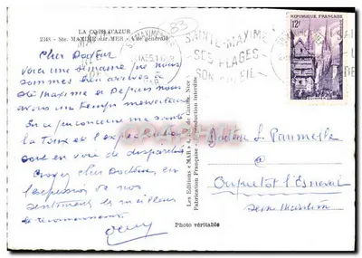 Widok Sainte-Maxime — Côte d'Azur — Wydawnictwo «MAR» — Rewers