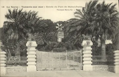 Tamaris-sur-mer — Entrada do Parque de Michel-Pacha — Fototipia Marius Bar — Taulon