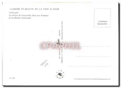 Toulon — Statua Cuuerville wobec statków Marynarki Narodowej — Wydawnictwo Bandol — Rewers