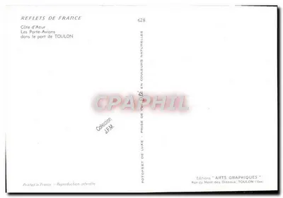 Portowiec w porcie w Toulonie — Côte d'Azur — Wydawca Arts Graphiques, n° 628 — Rewers
