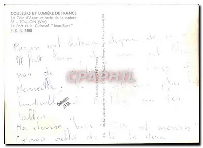 Le Port de Toulon — avec le cuirassé Jean-Bart — Éditions Yvon — Verso