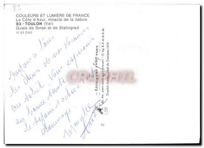 Toulon — Vista de Sinse e de Stalingrad — Edições Jean-Jaurès & Arcueil — Verso