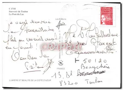 Toulon - Most Las — Les Éditions Aris, C 1718 — Rewers