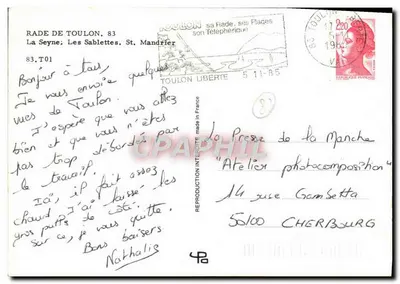 La RADE de TOULON — widok panoramiczny i plaża — Rewers