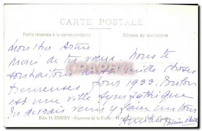 Frota de guerra — Batalha do mar — Editor H. EMERY, Toulon — Verso