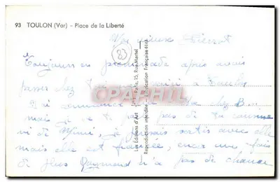 Toulon (Var) — Praça da Liberdade — Éditions d'Art — Verso