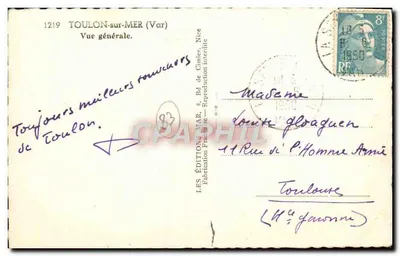 Toulon — Vista geral — Edições NICE — Verso