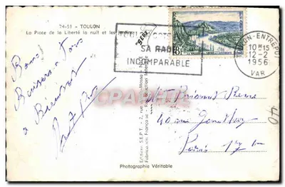 Place de la Liberté — nuit et les jardins — Éditions de la Place de la Liberté, Toulon — Verso