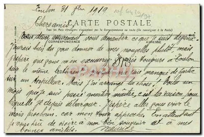 Toulon - A Praça das Armas - O Kiosque durante um Concerto Militar — Impressora Prince Chas, n°216 — Verso