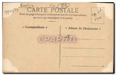 Toulon — Quadrado do Porto. Chegada do Courrier de Corse — Coleção A. Couturier, n° 105 — Verso