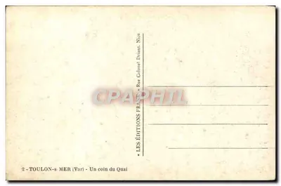 Toulón - Mar (Var) — Un rincón del Muelle — Ediciones Frank, Niza — Reverso