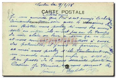 Toulon — El Jardín y Monumento a los Soldados muertos en el enemigo — B. C. n°140 — Reverso