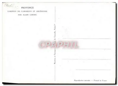 Gardian da Camargue e Arlésienne — Provence — por Alain Cornic — Verso