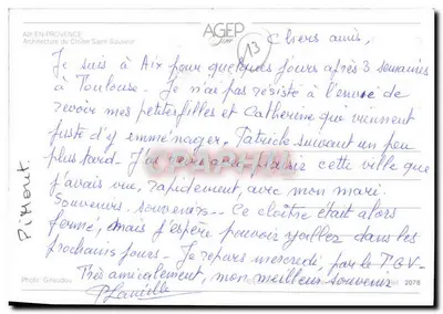 Cloître Saint-Sauveur — Aix-en-Provence — Editor AGEP, n°3 — Verso