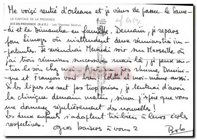 Termy Sextius — Aix-en-Provence — wydawca Lux Color Mundi — Rewers