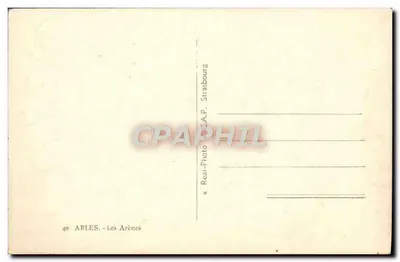 Arles — Les Arènes — widok z powietrza — Real-Photo Strasbourg — Rewers