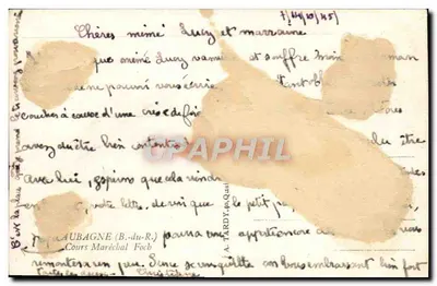 Praça do Castelo — Aubagne — editor A. Tardy, 40, Quai — Verso