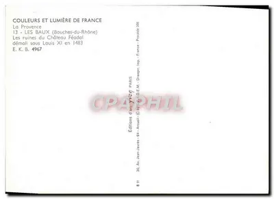 Les Baux (Bouches-du-Rhône) — Ruiny zamku feudalnego — Éditions d'Art Yvon, nr 4967 — Rewers