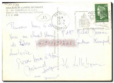 Grupo de cow-boys com cavalos brancos — Edições J. VYON — n° 6958 — Verso