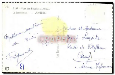 Lambesc — Porta da cidade com relógio — Les Éditions du Jacqueran (n° 3187) — Verso