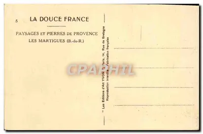 Les Martigues (B.-du-R.) — widok rzeki z łódkami — Yvon — Rewers