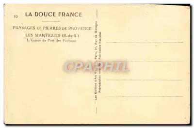 Les Martigues (B.-du-R.) — Wjazd do portu rybackiego — Wydawnictwo Art Yvon, Paryż — Rewers