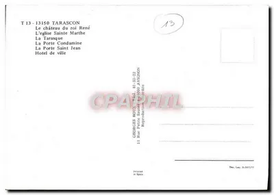 Tarascon — vista panorâmica — Georges Roux, n°13 — Verso