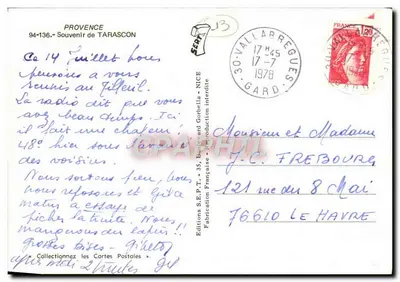 Tarascon — Widok miasta z jego zabytkami — Wydawnictwo S.E.P.T. - 94-136 — Rewers