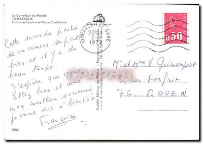 Fuente Cantini y Plaza Castellane — Marsella — El Cruce del Mundo — Reverso