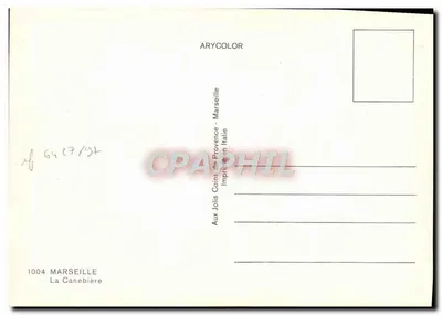Widok z lotu ptaka ulicy Canebière w Marsyludze — wydawca ARYCOLOR, n° 1004 — Rewers