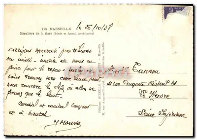 Trappen van de Station — Marseille — Uitgaven Mireille — Achterkant