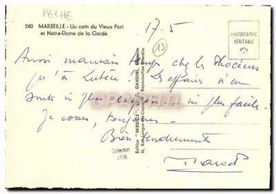 Marsiglia - La zona del Porto Vecchio e Notre-Dame de la Garde — Edizione G. Gandini — Verso