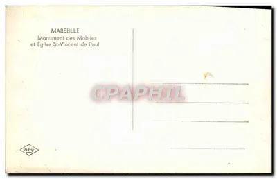 Marsella — Monumento de los Mobiles y Iglesia de San Vicente de Paúl — editor ARY — Reverso