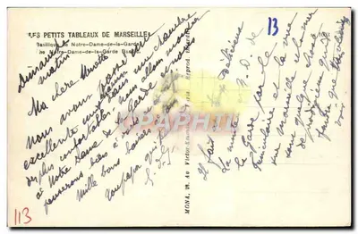 Basilique Notre-Dame-de-la-Garde — Marseille — publisher MONA, no. 113 — Back