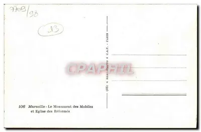 Marseille — Het Monument der Mobiles en de Kerk der Gereformeerden — C.A.P. - PARIS — Achterkant