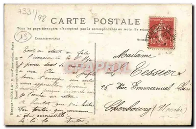Marselha — Longchamps — Estrela — Verso