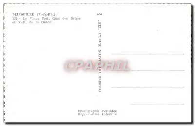 Marsylija (B.du-Rh.) — Stare Porto, Quai Belgijski i N.D. Garde — Complier Immacon (S.-et-L.) — Rewers