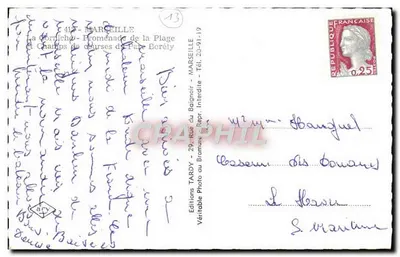 Ary — Vista panorámica de la playa y el puerto — Ediciones Tardy — Reverso