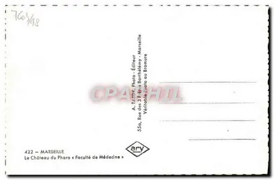 Zamek Pharo — Wydział Lekarski — A. Tardy, Marsylia — Rewers