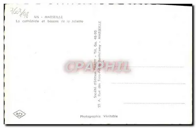 La cathédrale et bassins de la Joliette — Marseille — Édition Tardy — Verso