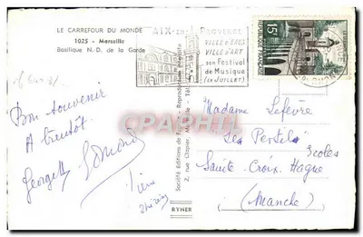 Bazylika Notre-Dame de la Garde — Marsylia — Wydawnictwo Éditions de France — Rewers
