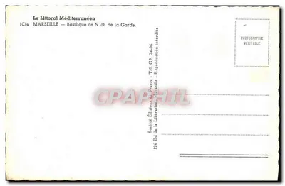 Marselha — Basílica Nossa Senhora da Guarda — editor Ryner, n° 1074 — Verso